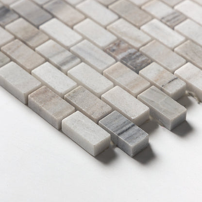 Silver Sky Polished 5/8x1 1/4 Marble Mosaic