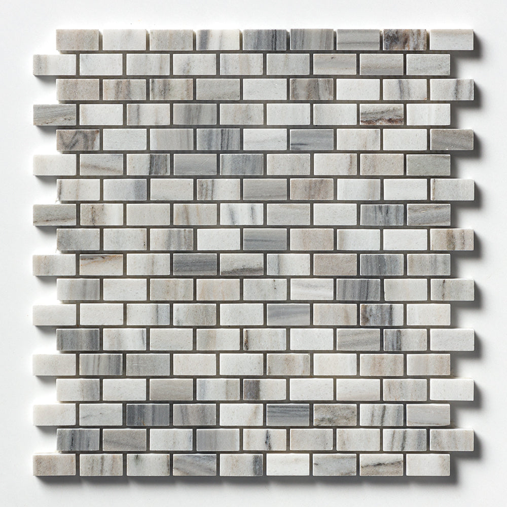 Silver Sky Polished 5/8x1 1/4 Marble Mosaic