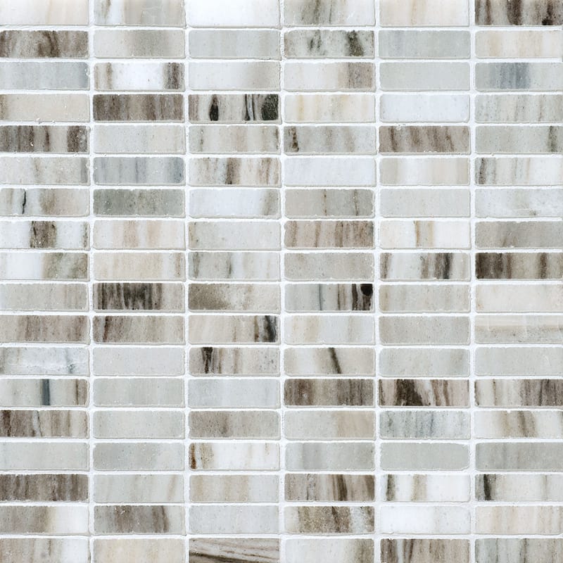 Silver Sky Polished 5/8x2 Marble Mosaic