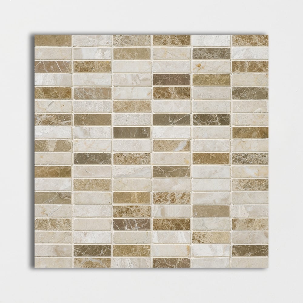 Geneve, Rome Blend Polished 5/8x2 Marble Mosaic