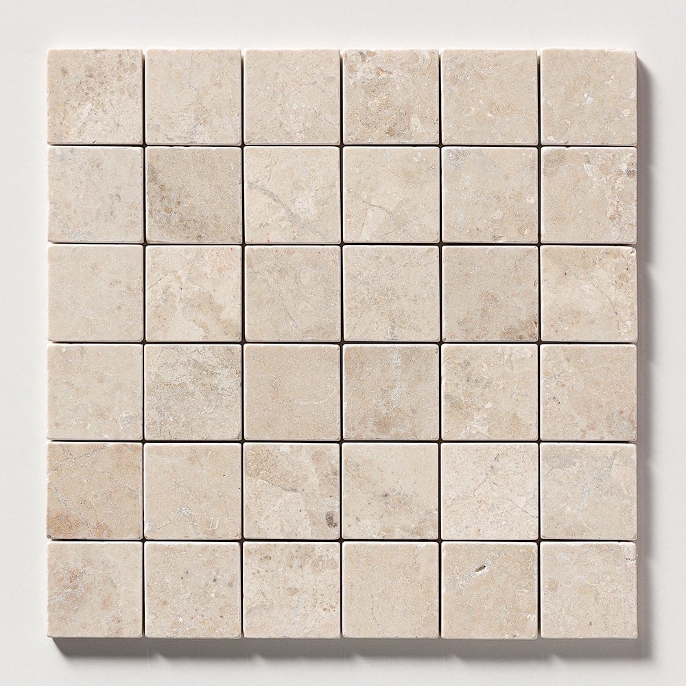 Royal Beige Tumbled 2x2 Marble Mosaic