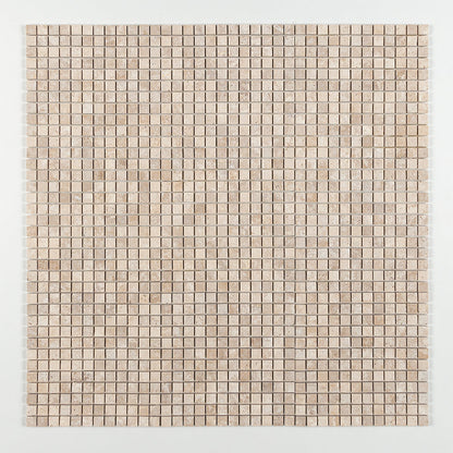 Chiaro Tumbled 1x1 Travertine Mosaic