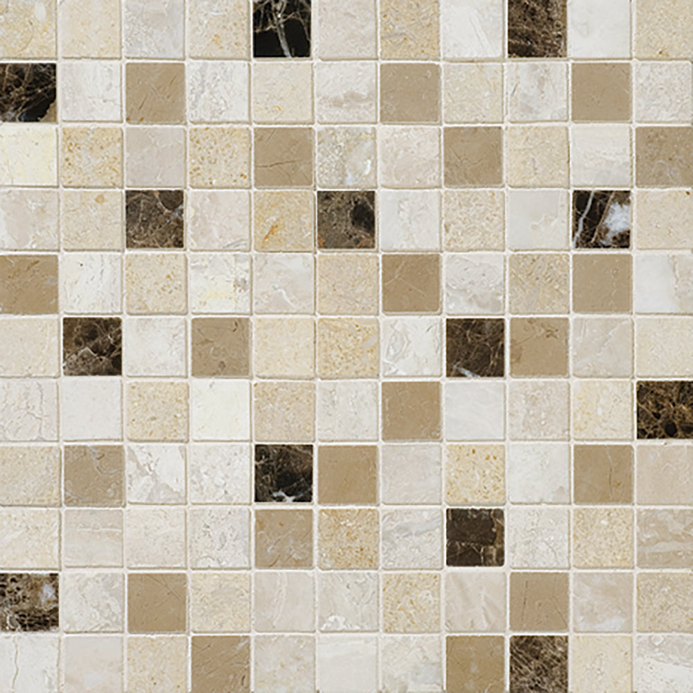 European Sugar, Venezia Honed 1x1 Marble Mosaic