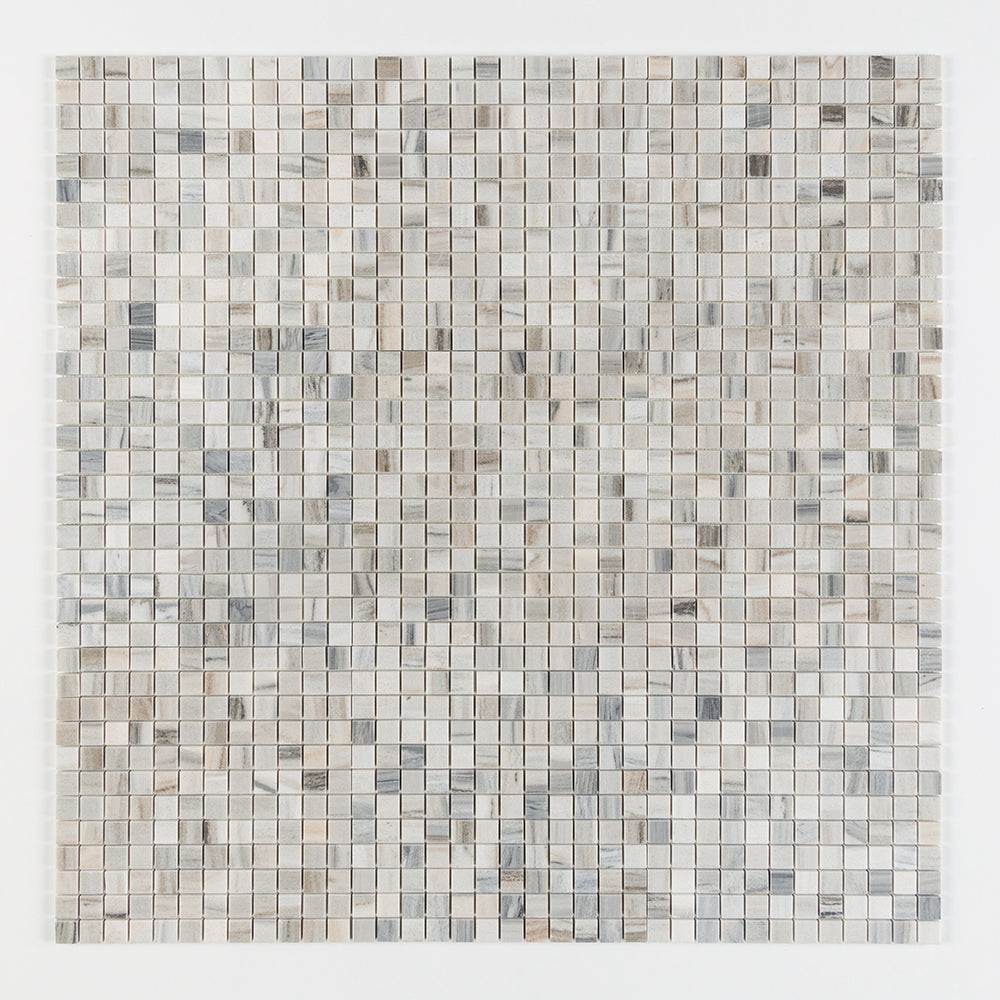 Silver Sky Polished 1x1 Marble Mosaic