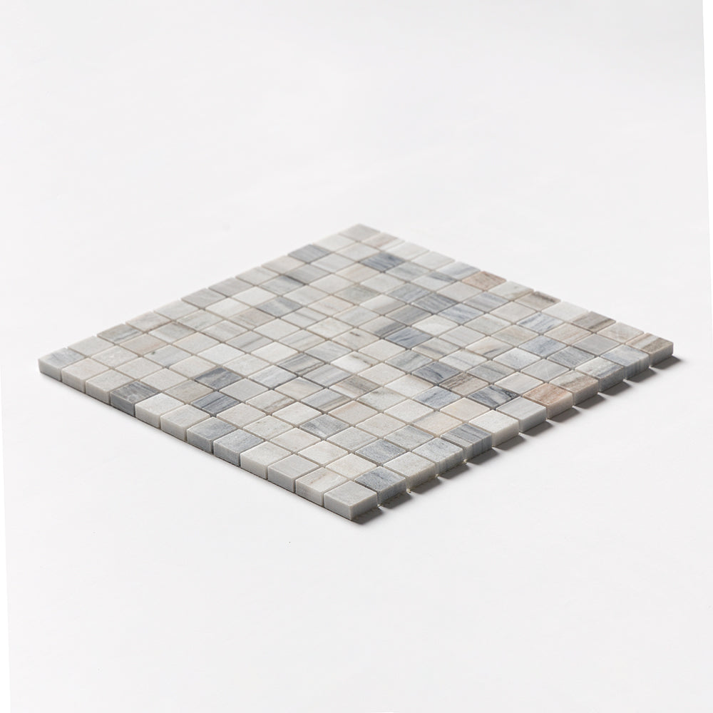 Silver Sky Polished 1x1 Marble Mosaic
