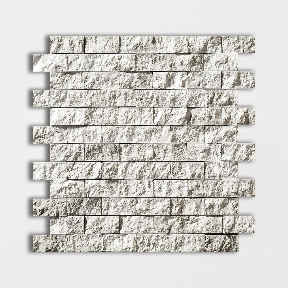 Sky Blue Rock Face 1x2 Marble Mosaic