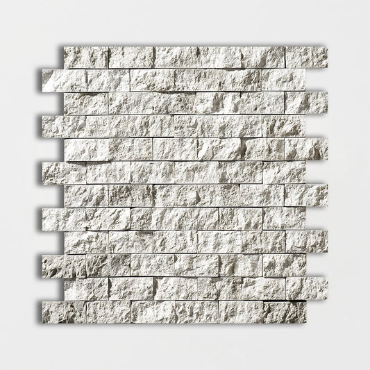 Sky Blue Rock Face 1x2 Marble Mosaic
