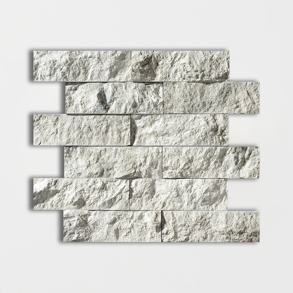 Sky Blue Rock Face 2x6 Marble Mosaic