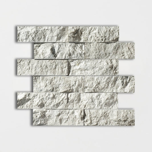 Sky Blue Rock Face 2x6 Marble Mosaic