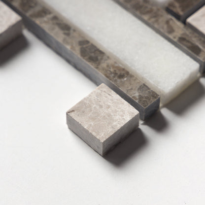 Calacatta T Polished Thin Basket Marble Mosaic
