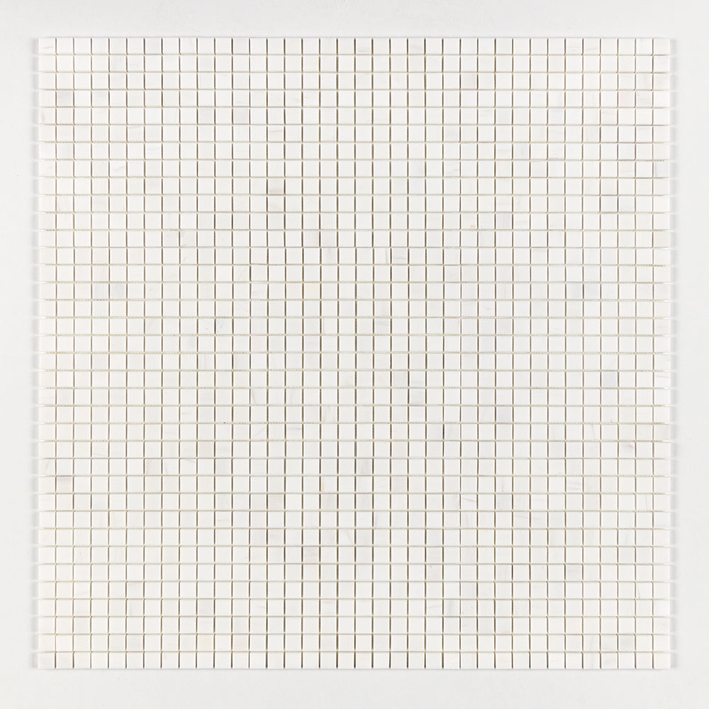 Snow White Polished 1x1 Marble Mosaic