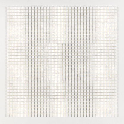 Snow White Polished 1x1 Marble Mosaic