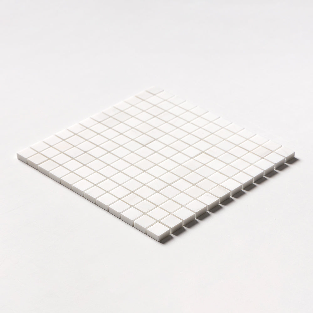 Snow White Polished 1x1 Marble Mosaic
