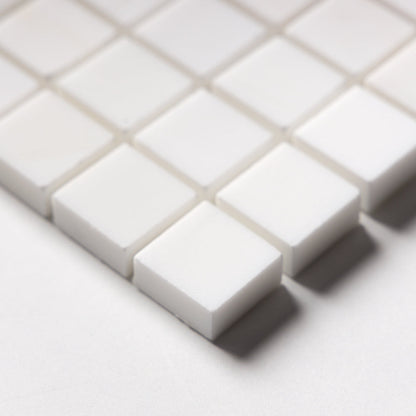 Snow White Polished 1x1 Marble Mosaic