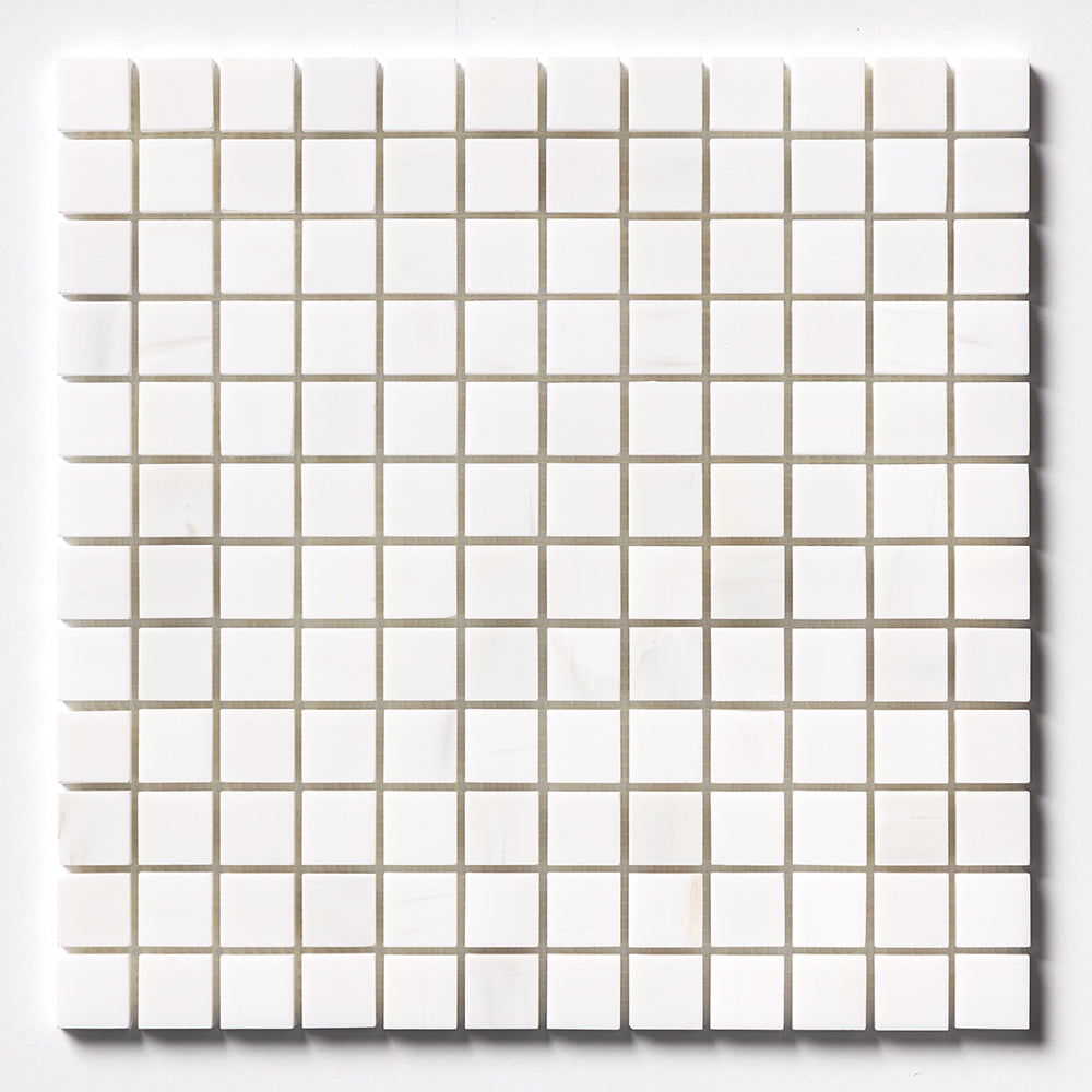 Snow White Polished 1x1 Marble Mosaic