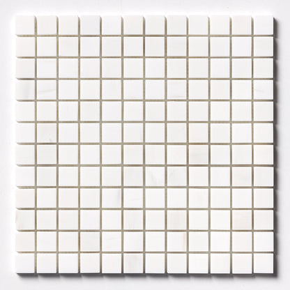 Snow White Polished 1x1 Marble Mosaic