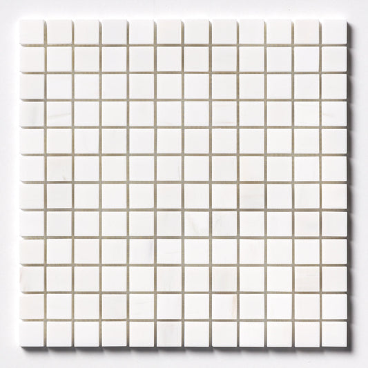 Snow White Polished 1x1 Marble Mosaic