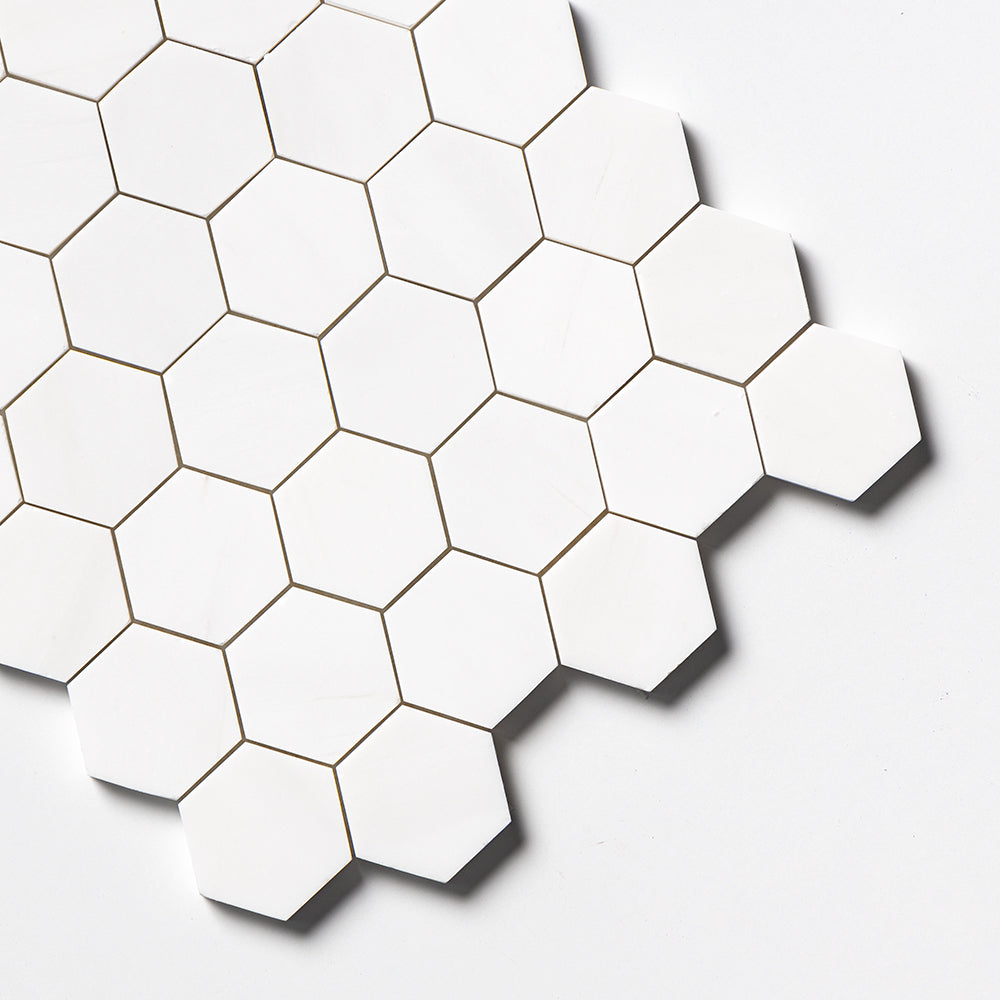 Bianco Dolomiti Polished Hexagon 2 Marble Mosaic