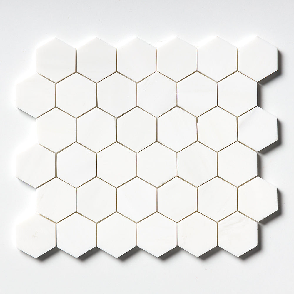 Bianco Dolomiti Polished Hexagon 2 Marble Mosaic