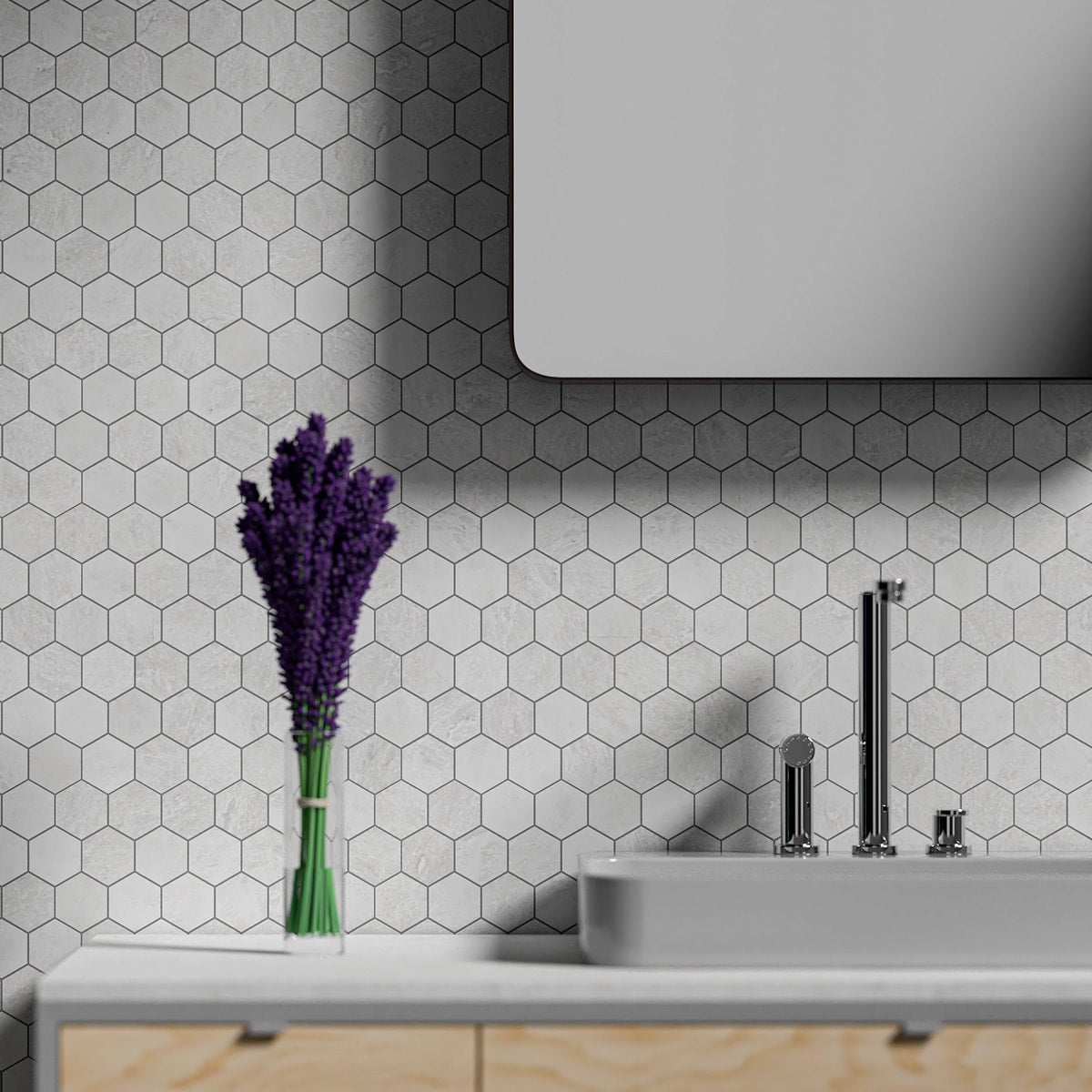 Bianco Dolomiti Polished Hexagon 2 Marble Mosaic
