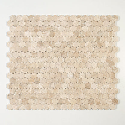 Royal Beige Honed Hexagon Marble Mosaic