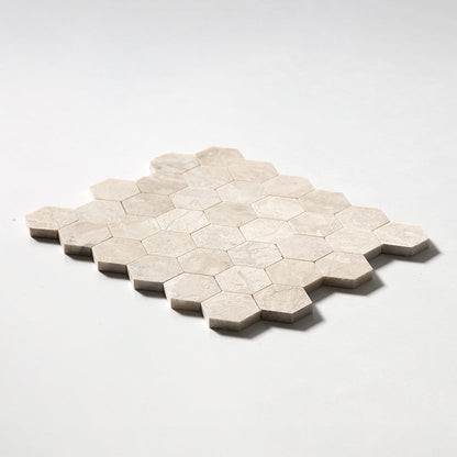 Royal Beige Honed Hexagon Marble Mosaic