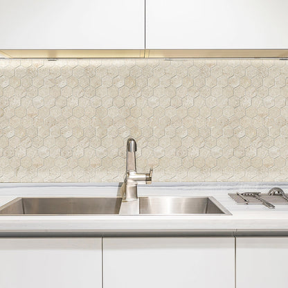 Royal Beige Honed Hexagon Marble Mosaic