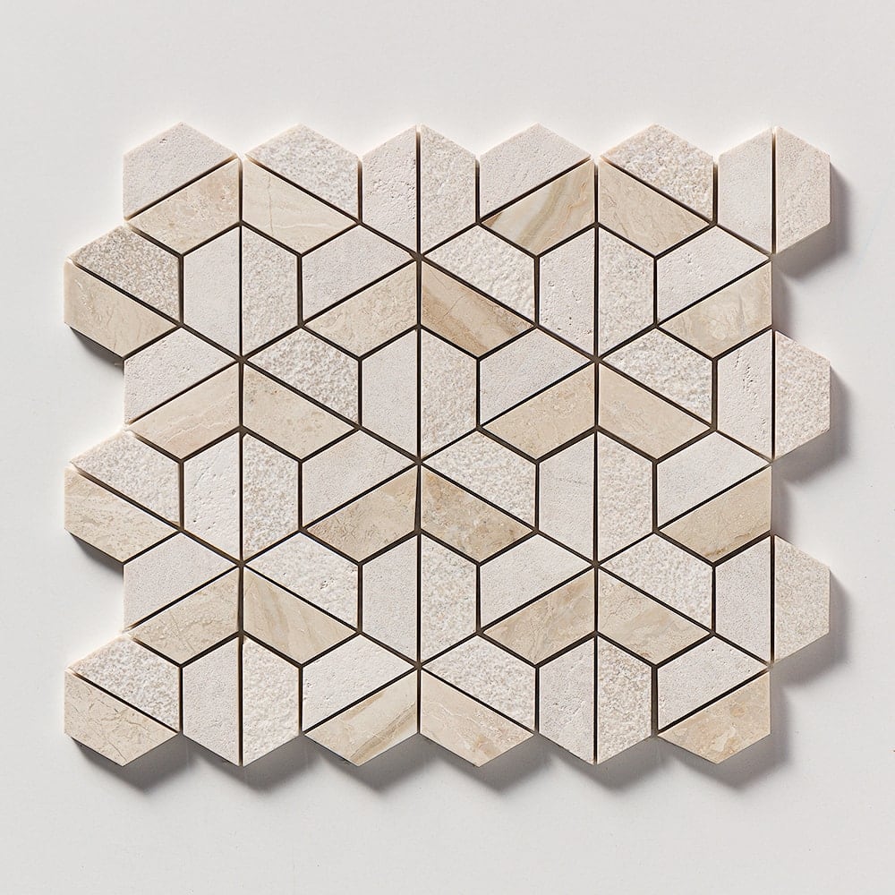 Royal Beige Textured 3d Hexagon Marble Mosaic