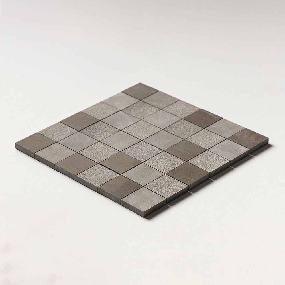Gray Fousanna Textured 2x2 Limestone Mosaic