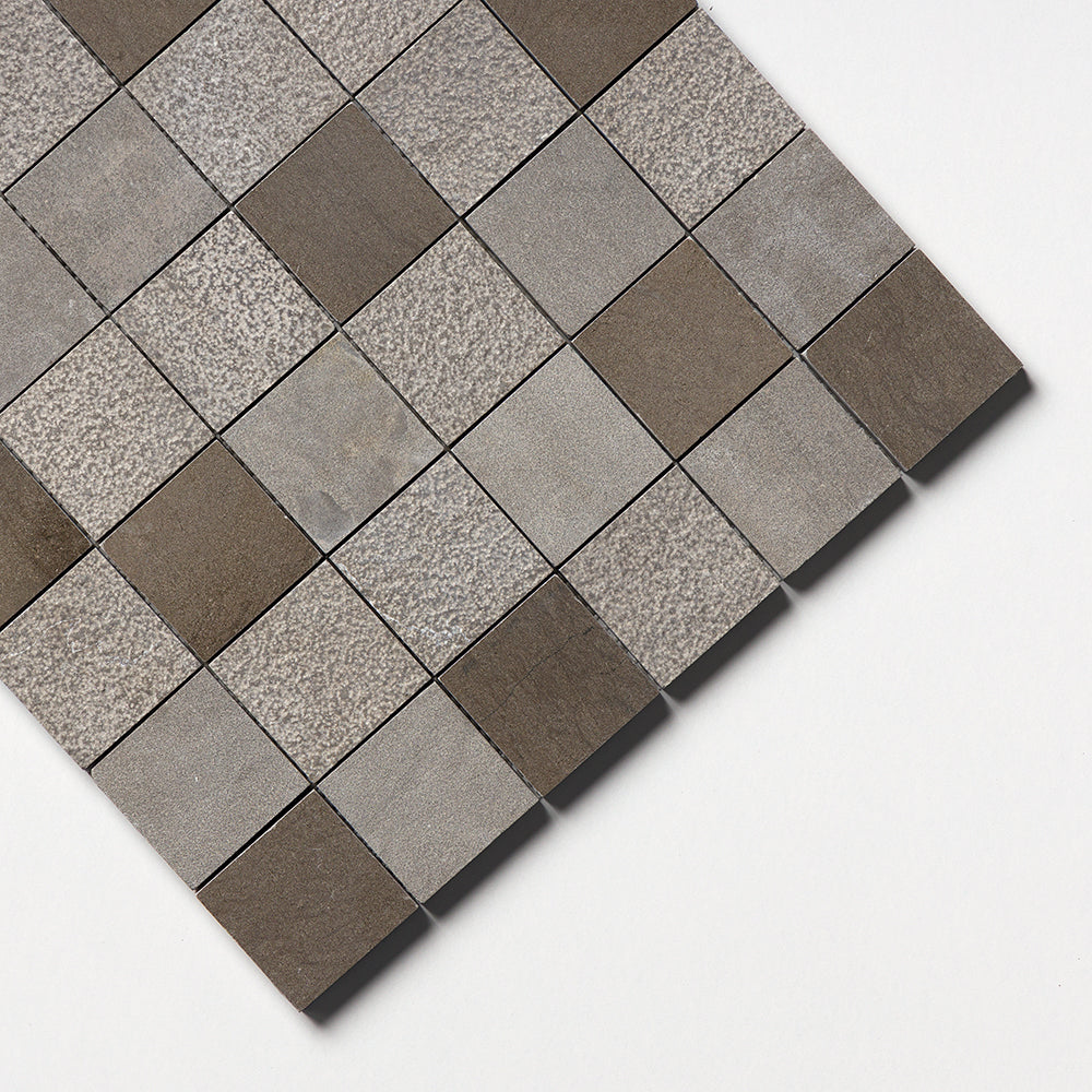 Gray Fousanna Textured 2x2 Limestone Mosaic