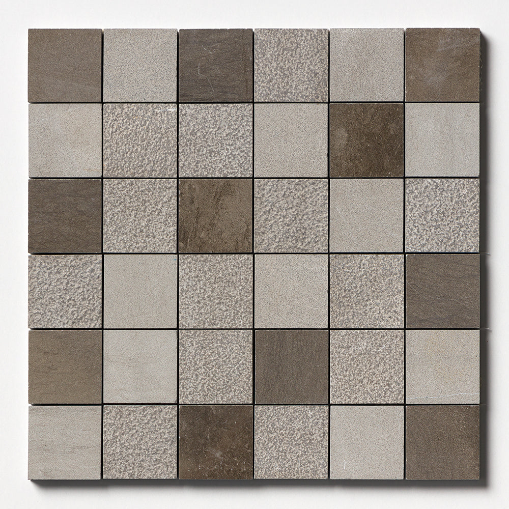 Gray Fousanna Textured 2x2 Limestone Mosaic