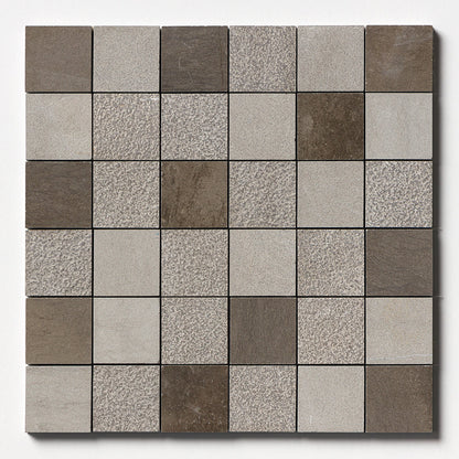 Gray Fousanna Textured 2x2 Limestone Mosaic
