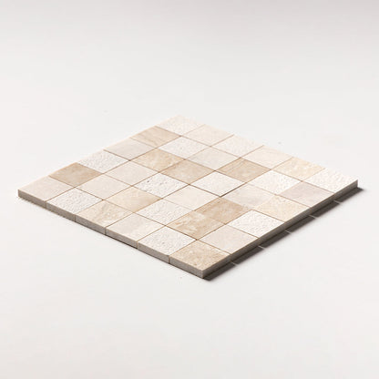 Royal Beige Textured 2x2 Marble Mosaic