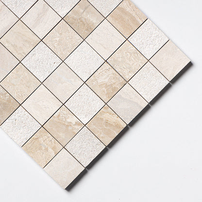 Royal Beige Textured 2x2 Marble Mosaic