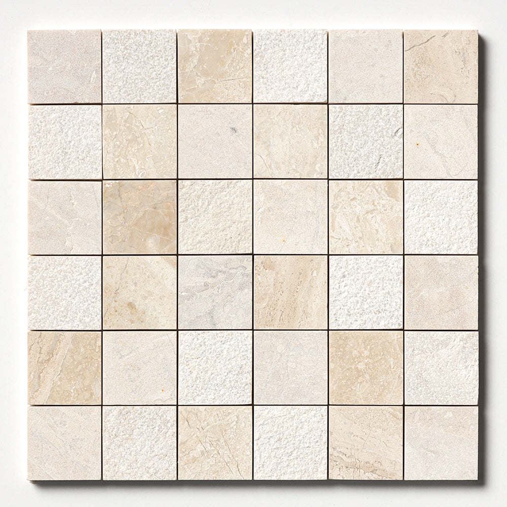 Royal Beige Textured 2x2 Marble Mosaic
