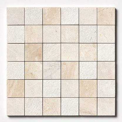 Royal Beige Textured 2x2 Marble Mosaic