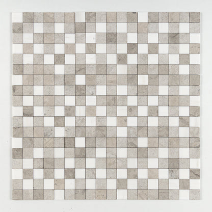 Bianco Dolomiti, Bianco Dolomiti, Thala Gray, Thala Gray Textured 2x2 Limestone Mosaic