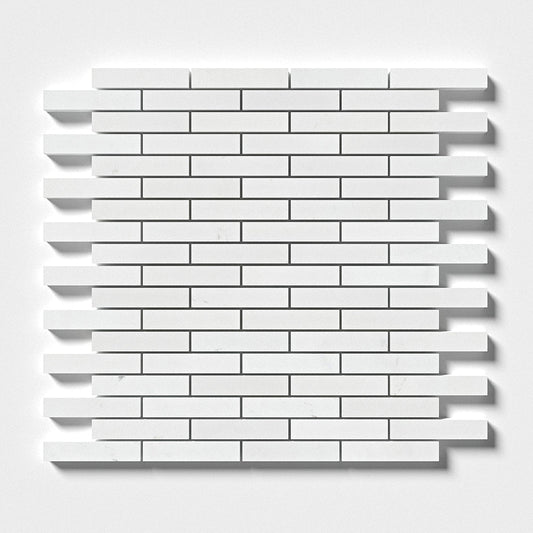 Alpina White Honed 5/8x3 Marble Mosaic
