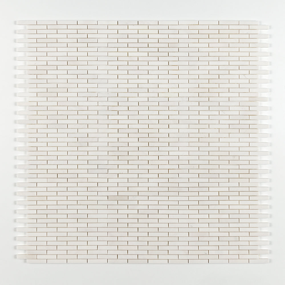 Alpina White Polished 5/8x3 Marble Mosaic