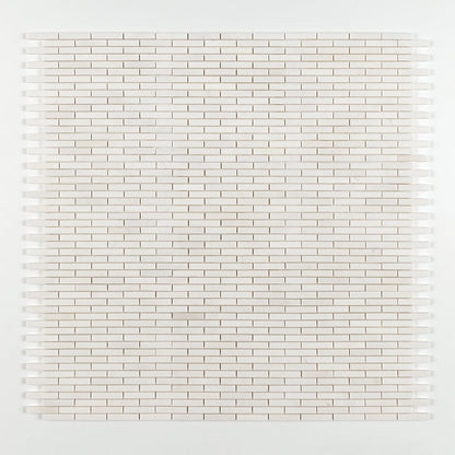 Alpina White Polished 5/8x3 Marble Mosaic