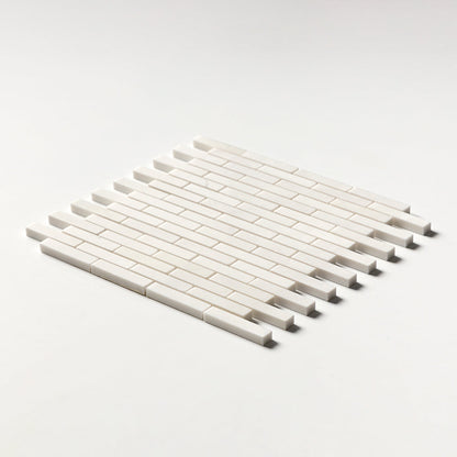 Alpina White Polished 5/8x3 Marble Mosaic