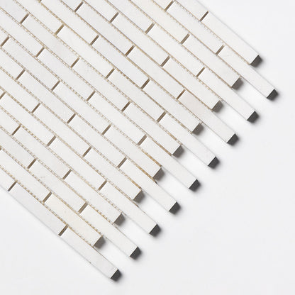 Alpina White Polished 5/8x3 Marble Mosaic