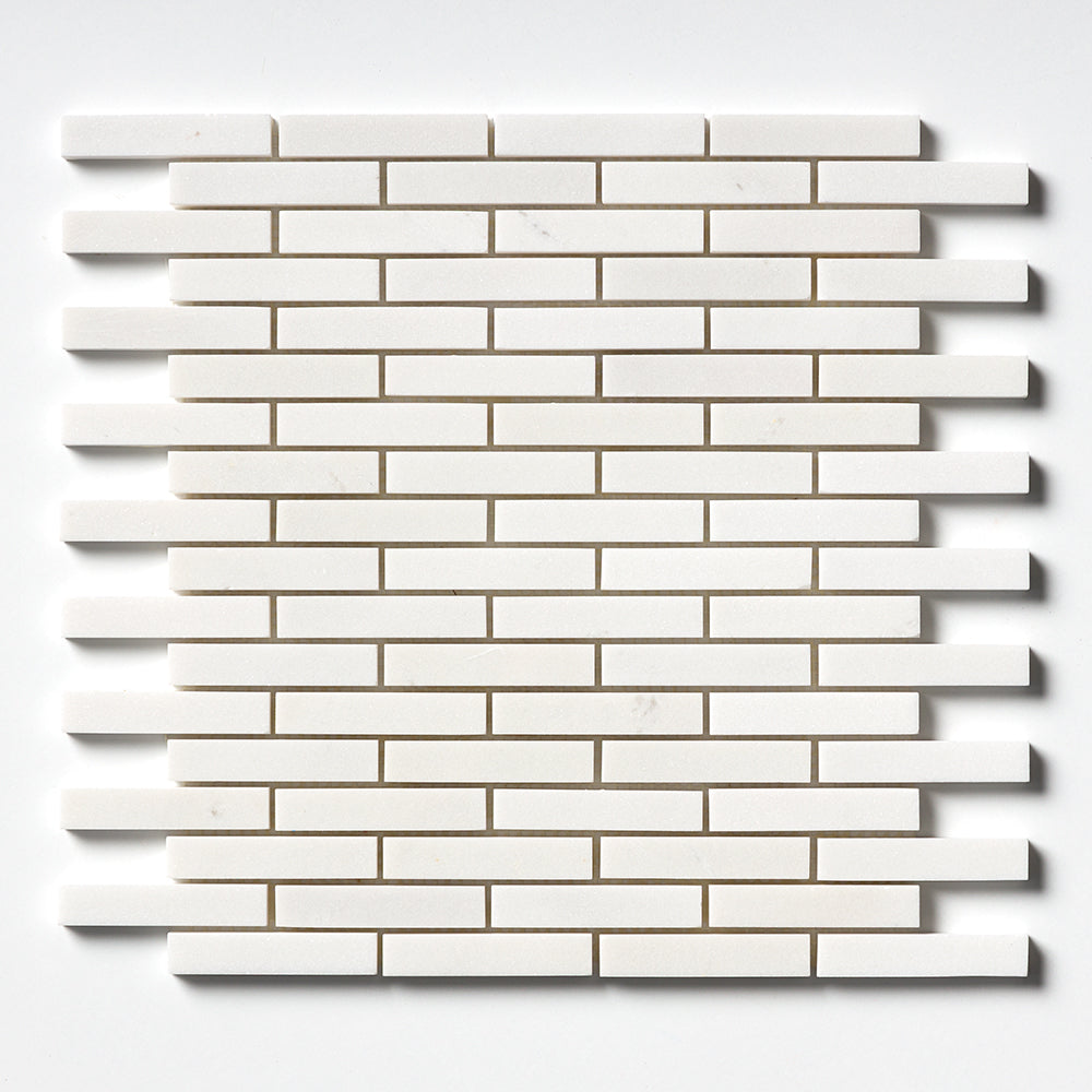 Alpina White Polished 5/8x3 Marble Mosaic
