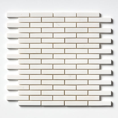Alpina White Polished 5/8x3 Marble Mosaic