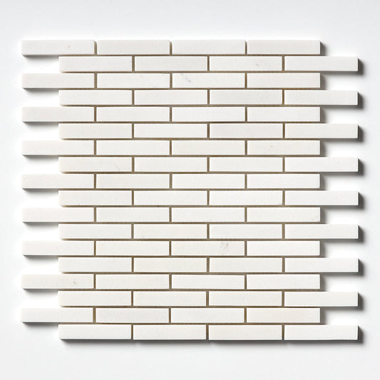 Alpina White Polished 5/8x3 Marble Mosaic