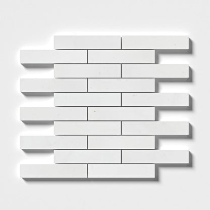 Alpina White Polished 1 1/4x6 Marble Mosaic