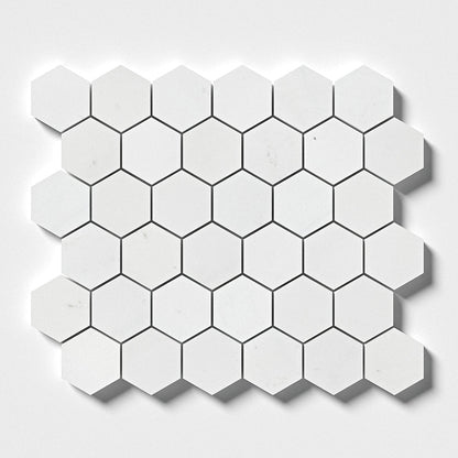 Alpina White Polished Hexagon Marble Mosaic