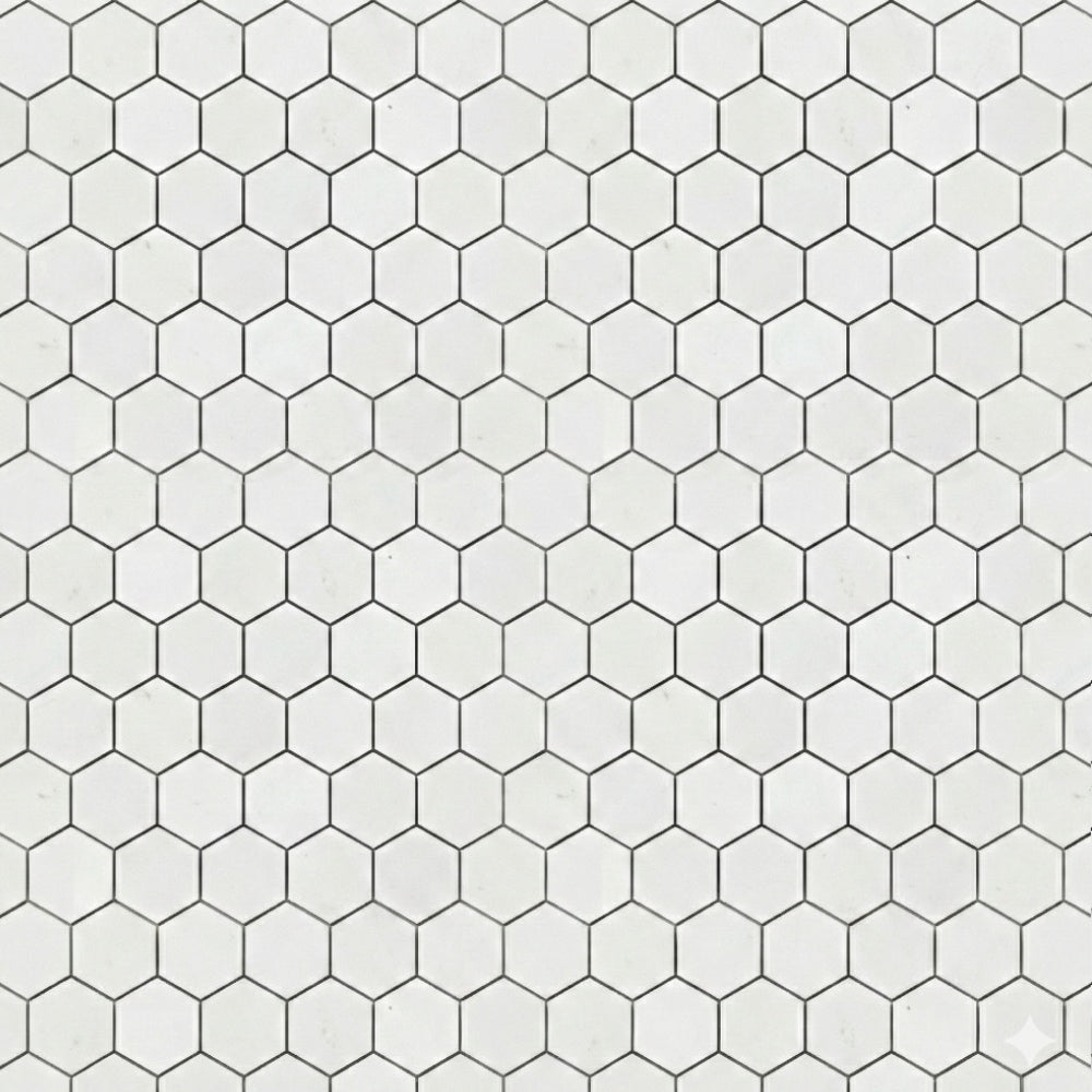 Alpina White Polished Hexagon Marble Mosaic