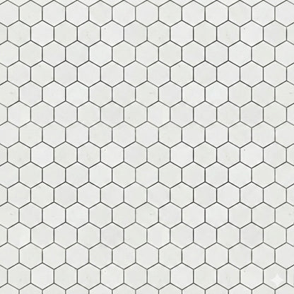 Alpina White Polished Hexagon Marble Mosaic
