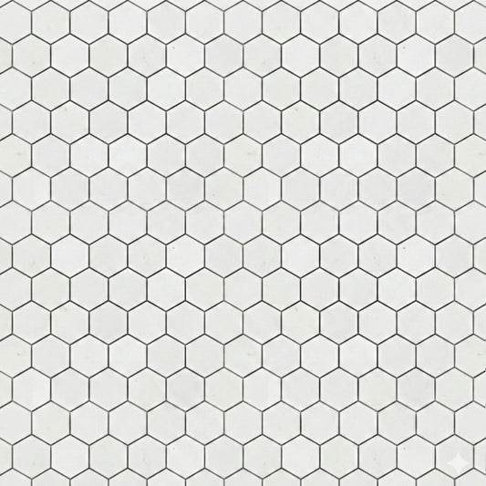 Alpina White Polished Hexagon Marble Mosaic